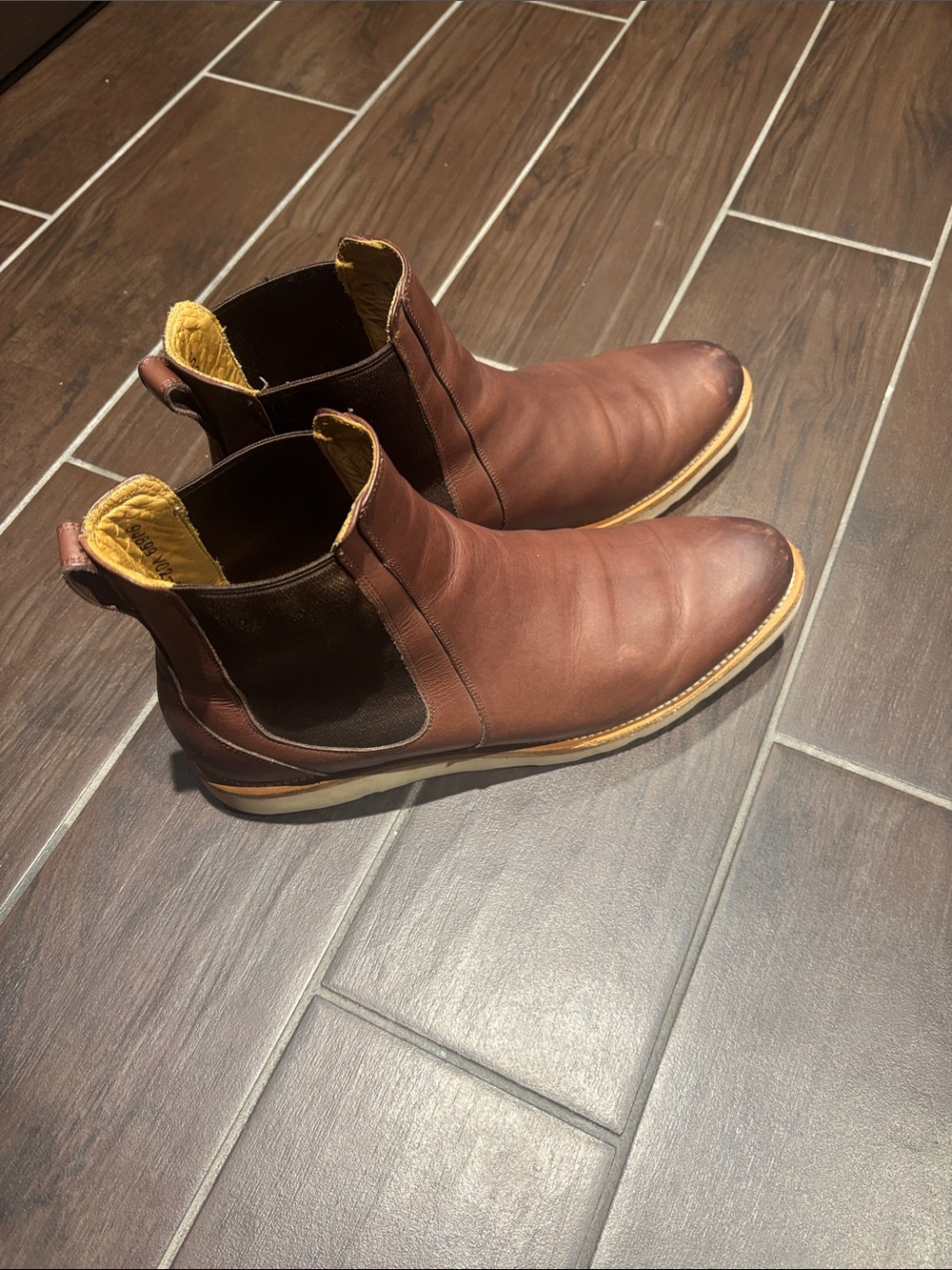 Men's Brown Leather Chelsea Boots TECOVAS
